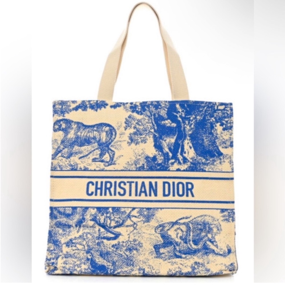 👛Dior Blue Raffia/Straw Dioriviera Tote